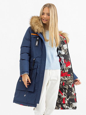 Пальто зимнее двухстороннее для девочки