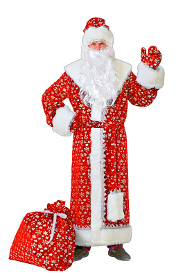 184-54-56 Дед Мороз взр. красн. плюш р.54-56 184