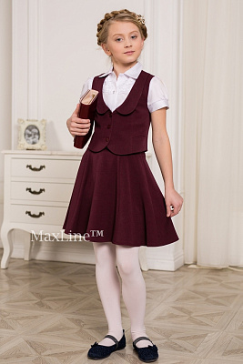 Юбка школьная бордовая Николь