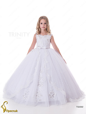 TG0302_32 Белое бальное платье для девочки