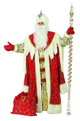 189-54-56 Карнавальный костюм "Дед Мороз Королевский" красный 54-56 189