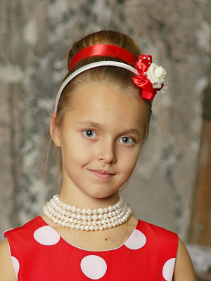 Ободок ЦВЕТОК бело-красный