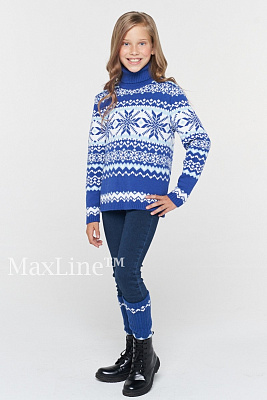 Свитер детский новогодний голубой