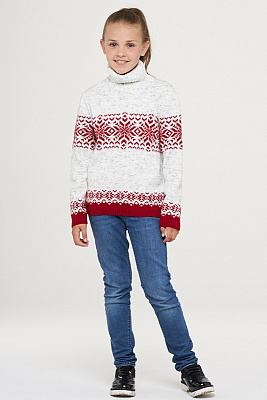Свитер детский новогодний белый красный