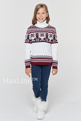 Свитер вязаный новогодний детский