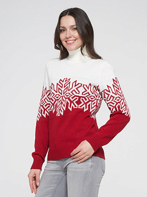 Свитер женский новогодний красный