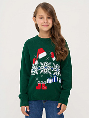 Свитер детский новогодний зеленый