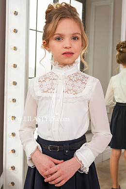 Блузка трикотажная для девочки бежевая