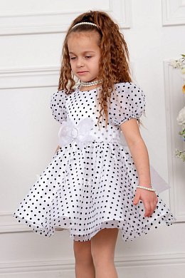 Фонарик белый/черный горошек