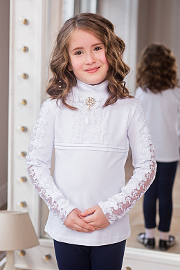 Водолазка нарядная для девочки белая