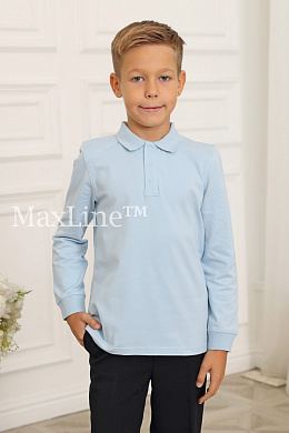 Поло для мальчика в школу голубой