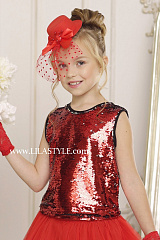 Диско красный/серебро блузка