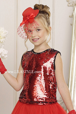 Диско красный/серебро блузка