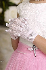 Перчатки детские Сеточка белый