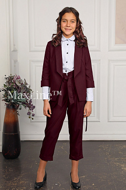 Пиджак для девочки подростка Милан бордо (трикотаж)