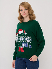 Свитер женский новогодний зеленый