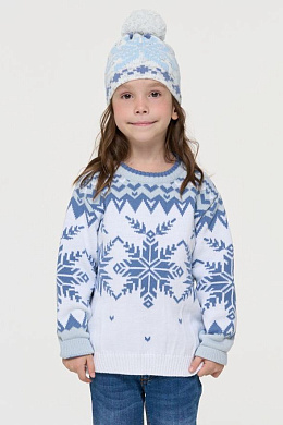Свитер детский со снежинками 98-122 см