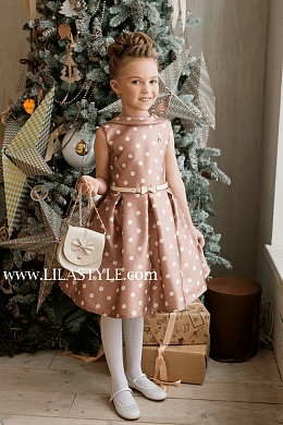 Платье 6726 ГОРОШЕК капучино