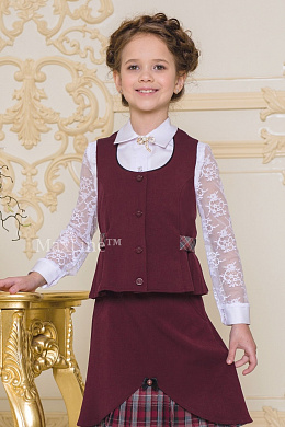 Жилет школьный бордовый Русалочка