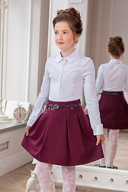 Юбка школьная бордовая Колокольчик