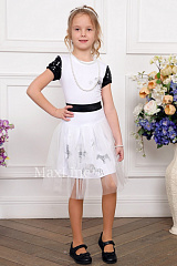 Комплект (футболка, юбка) дев. Робертина белый