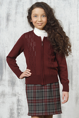 Жакет школьный бордовый для девочки 7060/1096