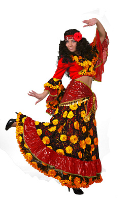 1137-1-44 Цыганка красно-желтая Пр-барзат д/взр. 44 1137-1