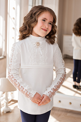 Водолазка нарядная для девочки бежевая
