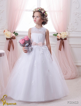 FG0423_32 Белое бальное платье для девочки