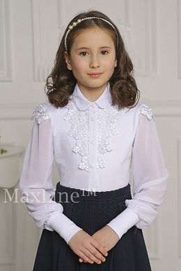 Блузка трикотажная для девочки белая