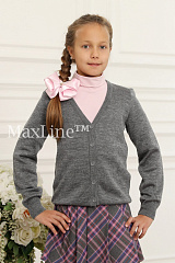 Кардиган школьный серый
