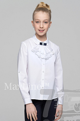 Блузка белая школьная для девочки 1086