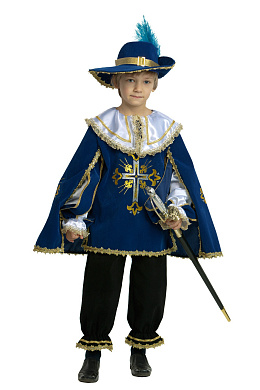 401-2-26 МУШКЕТЁР синий (зв. маскарад) р.26  401-2 синий бархат