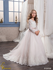 FG0508_30 Свадебное длинное платье со шлейфом