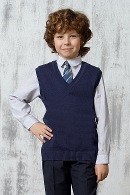 Жилет школьный синий для мальчика/девочки 193-7104/1340
