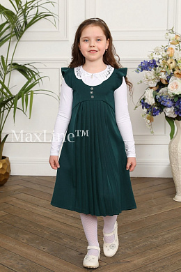 Сарафан школьный зеленый для девочки Анжелика
