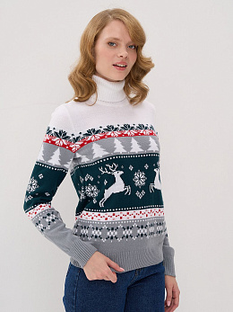 Свитер женский с оленями