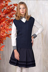 Жилет школьный синий для девочки 748/4027