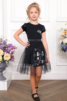 Комплект (футболка, юбка) Робертина черный