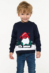Свитер детский новогодний т.синий 98-122 см