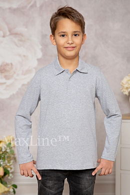 Поло для мальчика в школу серый