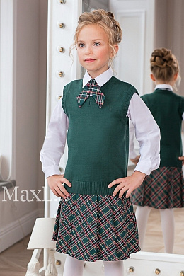 Жилет трикотажный зеленый школьный