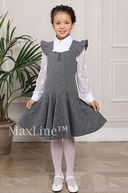 Сарафан школьный серый Париж для девочки