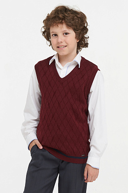 Жилет школьный бордовый для мальчика/девочки 183-7095/950
