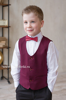 Жилет школьный бордовый для мальчика Estet Classik