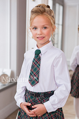 Галстук школьный зеленый Мираж